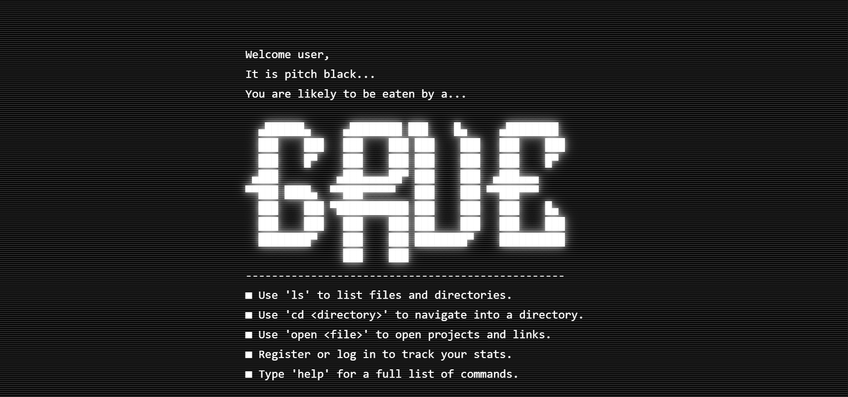 grue.sh — portfolio screenshot